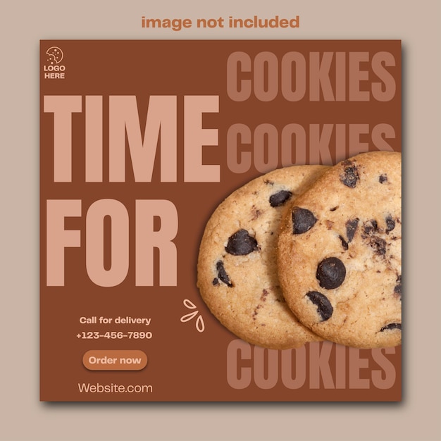 Vector cookies social media  post template