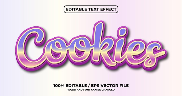 Vector cookies text effect style