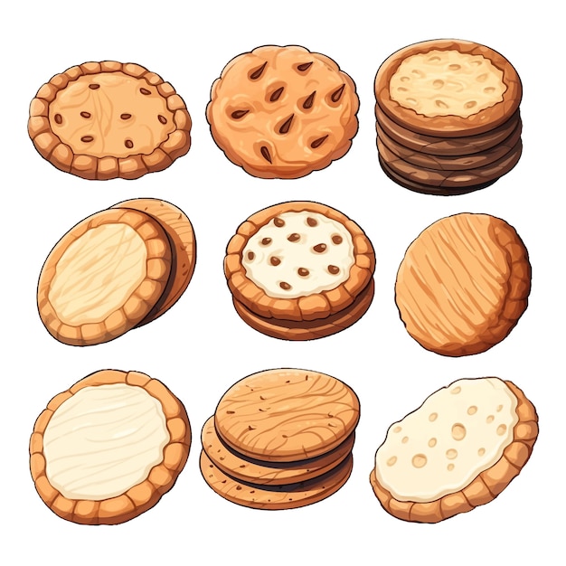 Cookies vector clipart white background