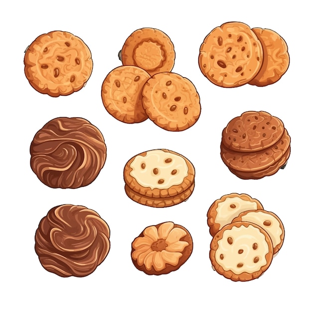 Vector cookies vector clipart witte achtergrond