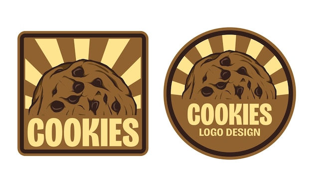 Vettore design del set del logo dei cookie vettoriali