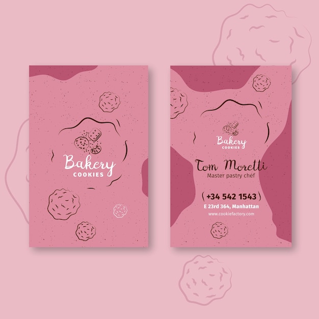 Cookies vertical double sided business card