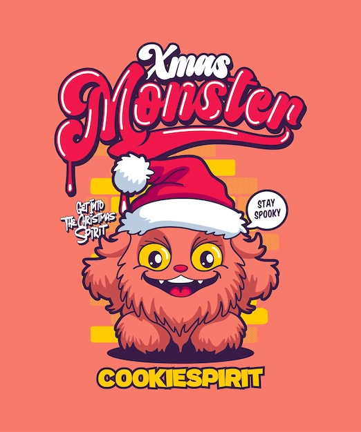 Cookiespirit Funny Xmas Cartoon Illustration