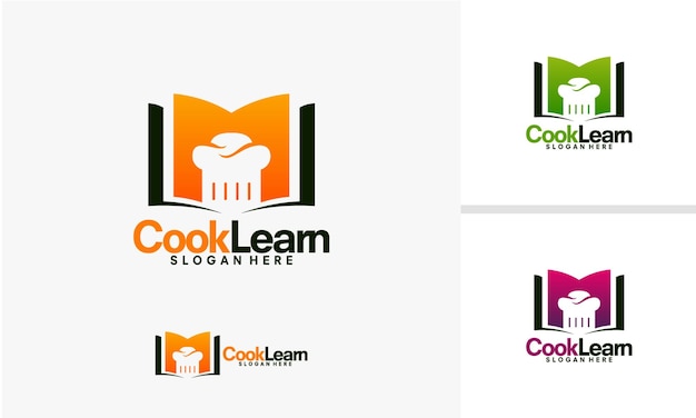 Vector cooking book logo template, cook learn logo designs vector