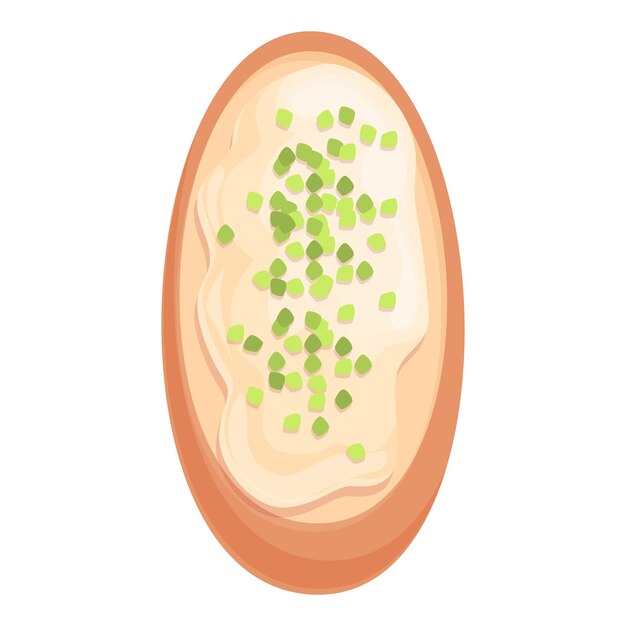 Vettore cucina bruschetta icona vettore cartone animato salsa per cena pane italiano