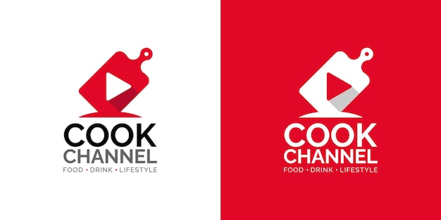 料理チャンネルのロゴデザインテンプレート