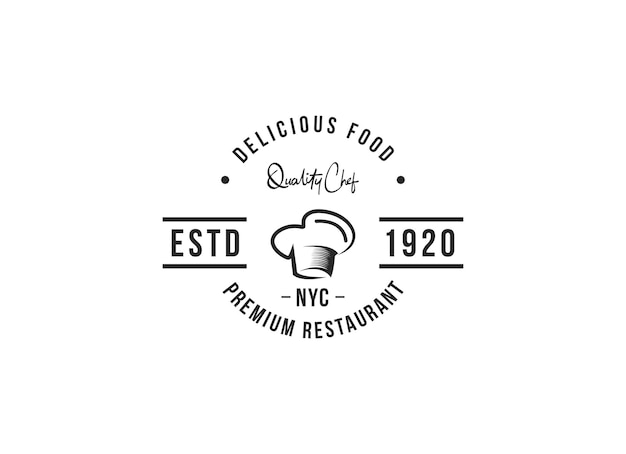 Chef di cucina e ristorante moderno da pranzo logo design