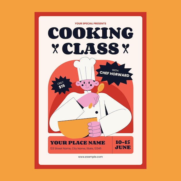 Vector cooking class flyer