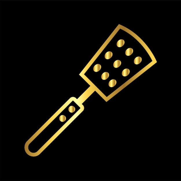 Cooking Companion De iconische spatula vector sjabloon plat goud