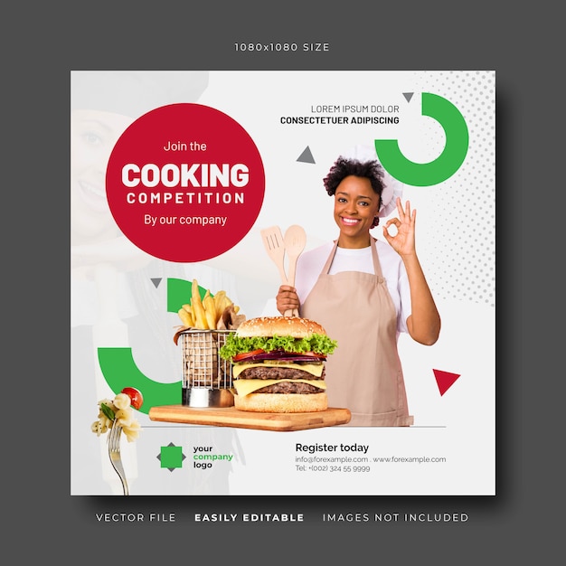 Vector cooking event social media banner