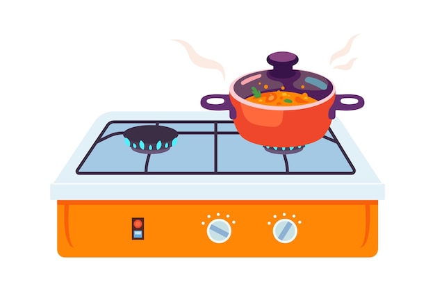 Vector cooking on gas cooktop