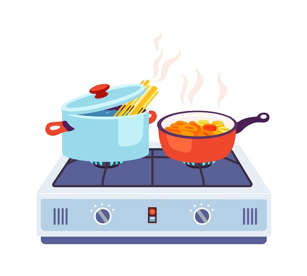 Vector cooking on gas cooktop