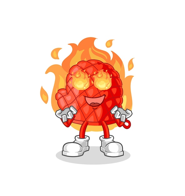 Cooking glove on fire mascot cartoon vector