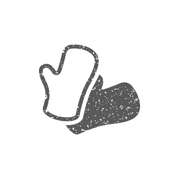 Cooking glove icon in grunge texture vector illustration