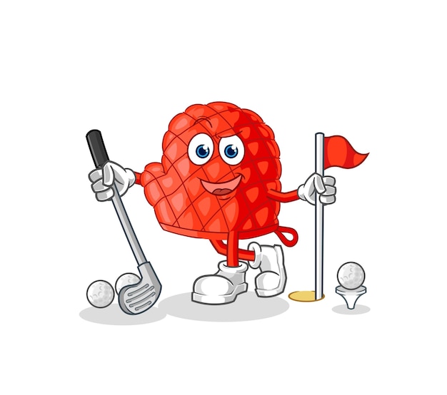 Cooking glove playing golf vector cartoon character