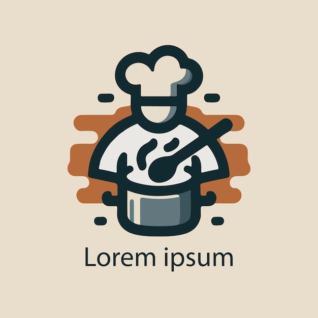 Cooking logo illustration on solid background