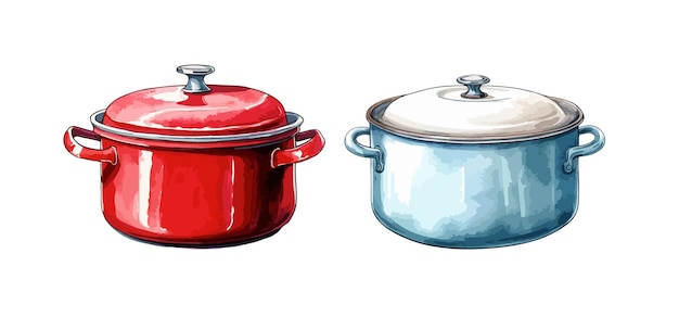 Cooking pot clipart isolated vector illustration