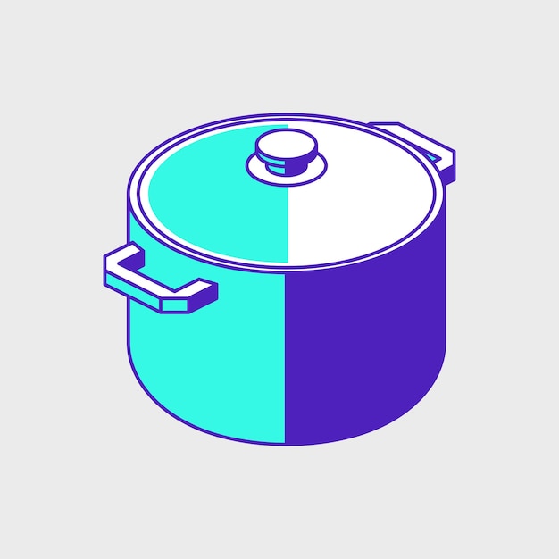 Cooking Pot isometric vector icon illustration