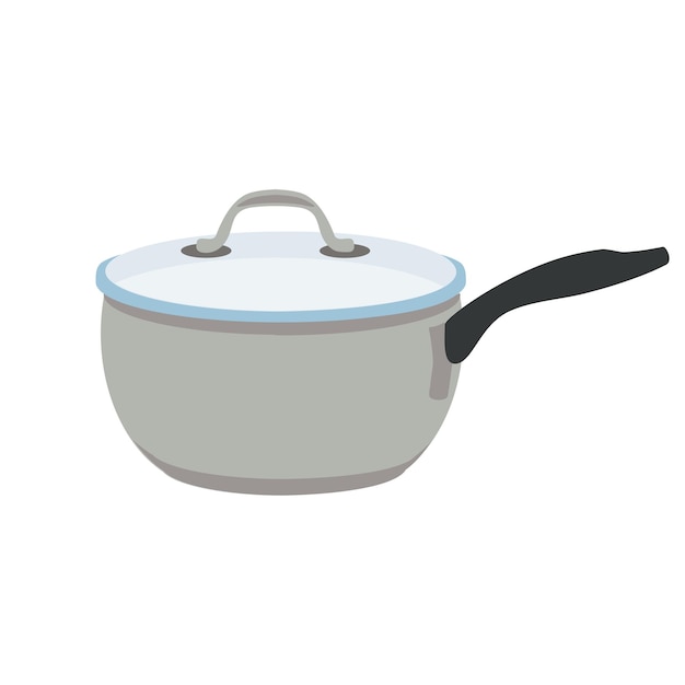 Cooking pot saucepan isolated on white background cartoon kitchenware tool collection for cooking vector element for boiling