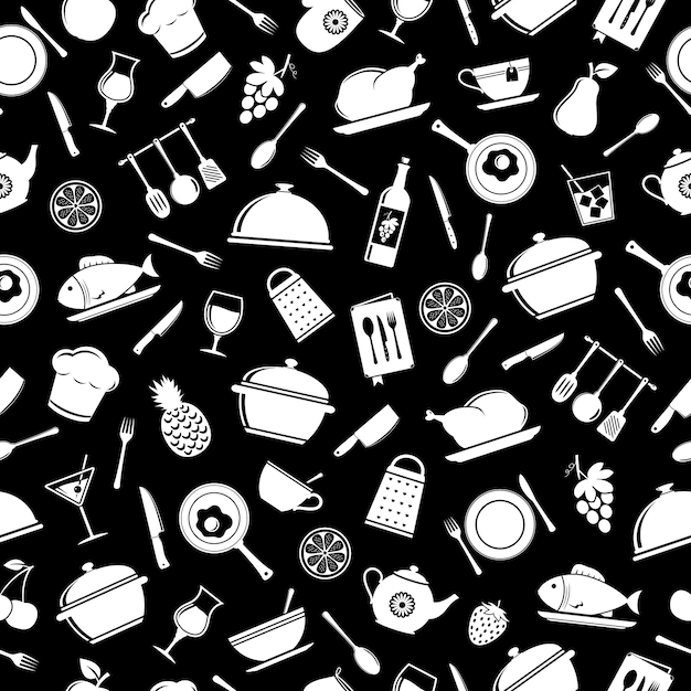 Vector cooking seamless pattern