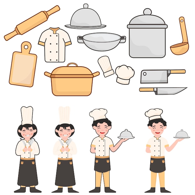 Cooking Set Illustration Set