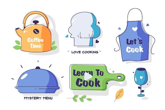 Vector cooking utensils collection