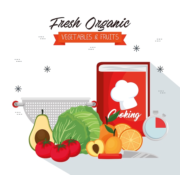 cooking with fresh and organic food 