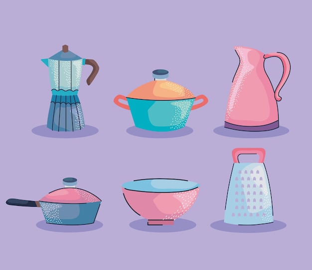 Cookware six icons