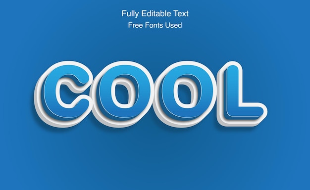 Vettore cool 3d word 3d text effect editable text