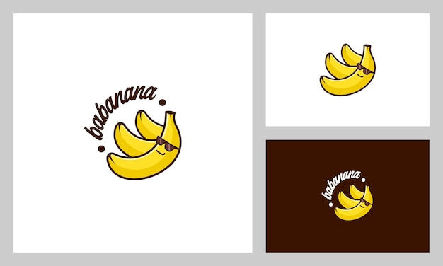 cool banana cartoon logo