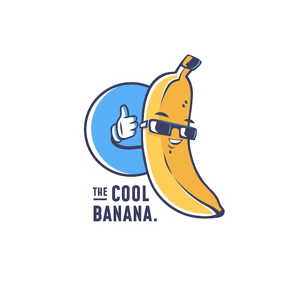 Vector cool banana character logo