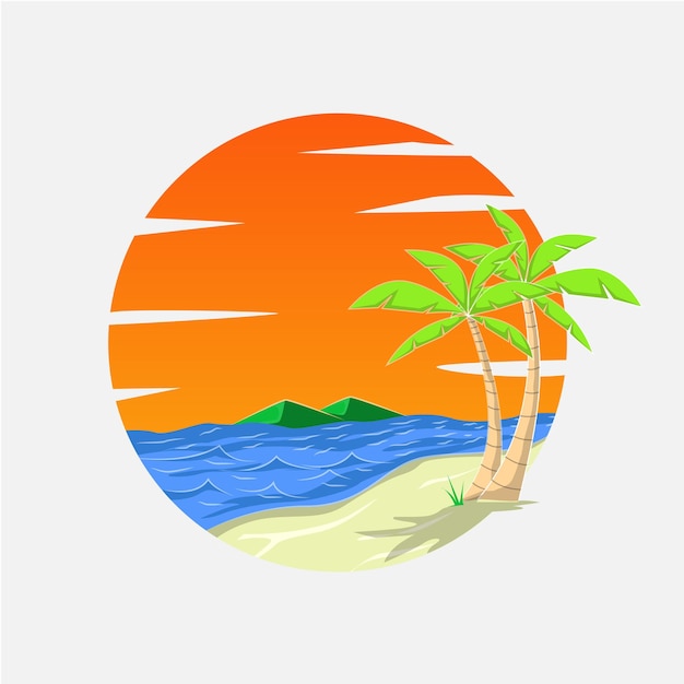 Cool beach background vector illustration