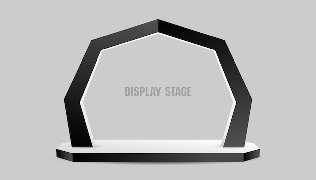 cool black modern style geometric arch display stage 3d illustration vector