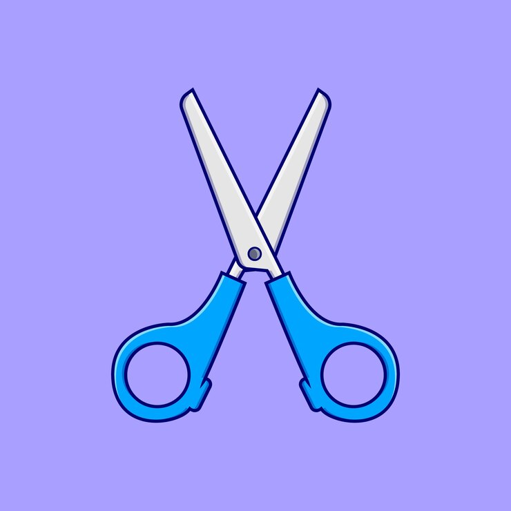 वेक्टर cool blue scissors vector flat illustration