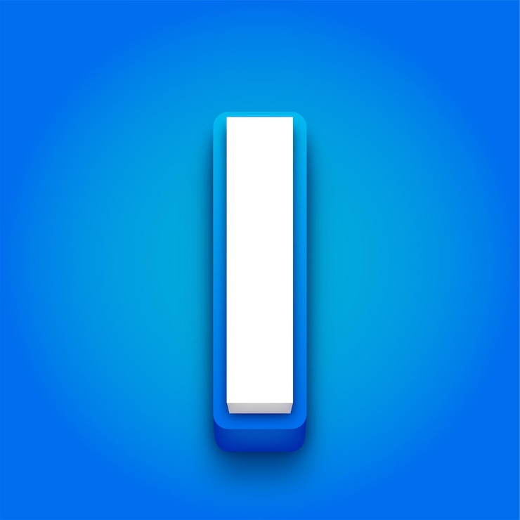 Vector cool blue and white letter i is on a blue background