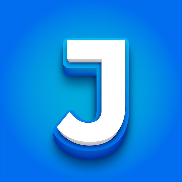Cool Blue and white letter J is on a blue background