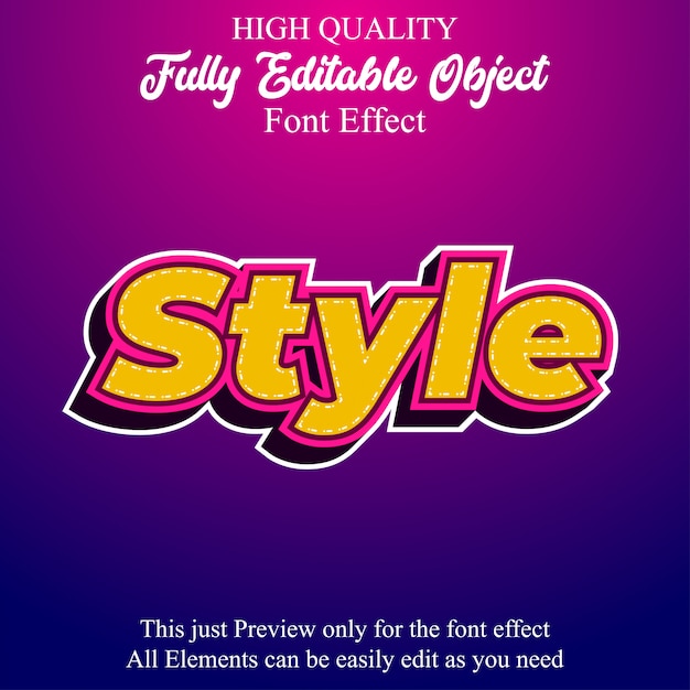 Cool bold sticker text style editable font effect