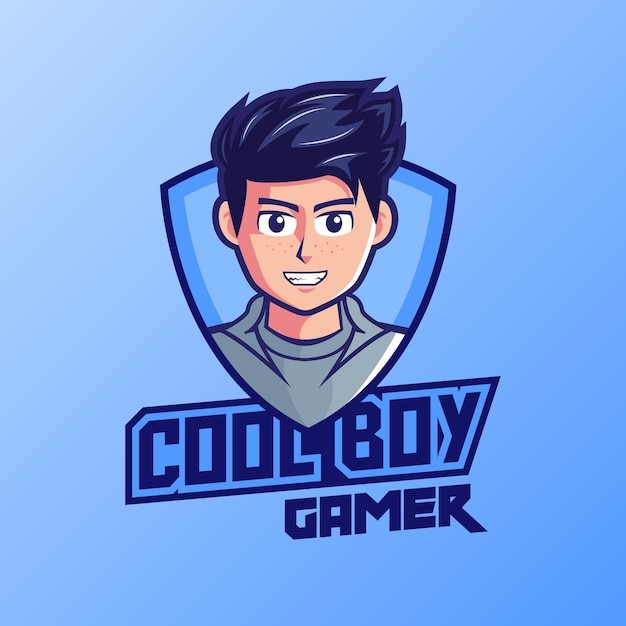 Cool boy gamer esport logo