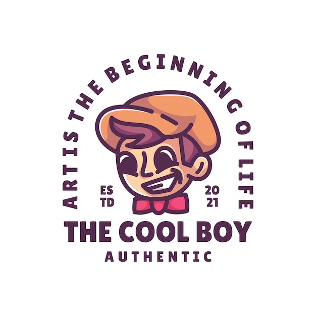 Vector cool boy logo