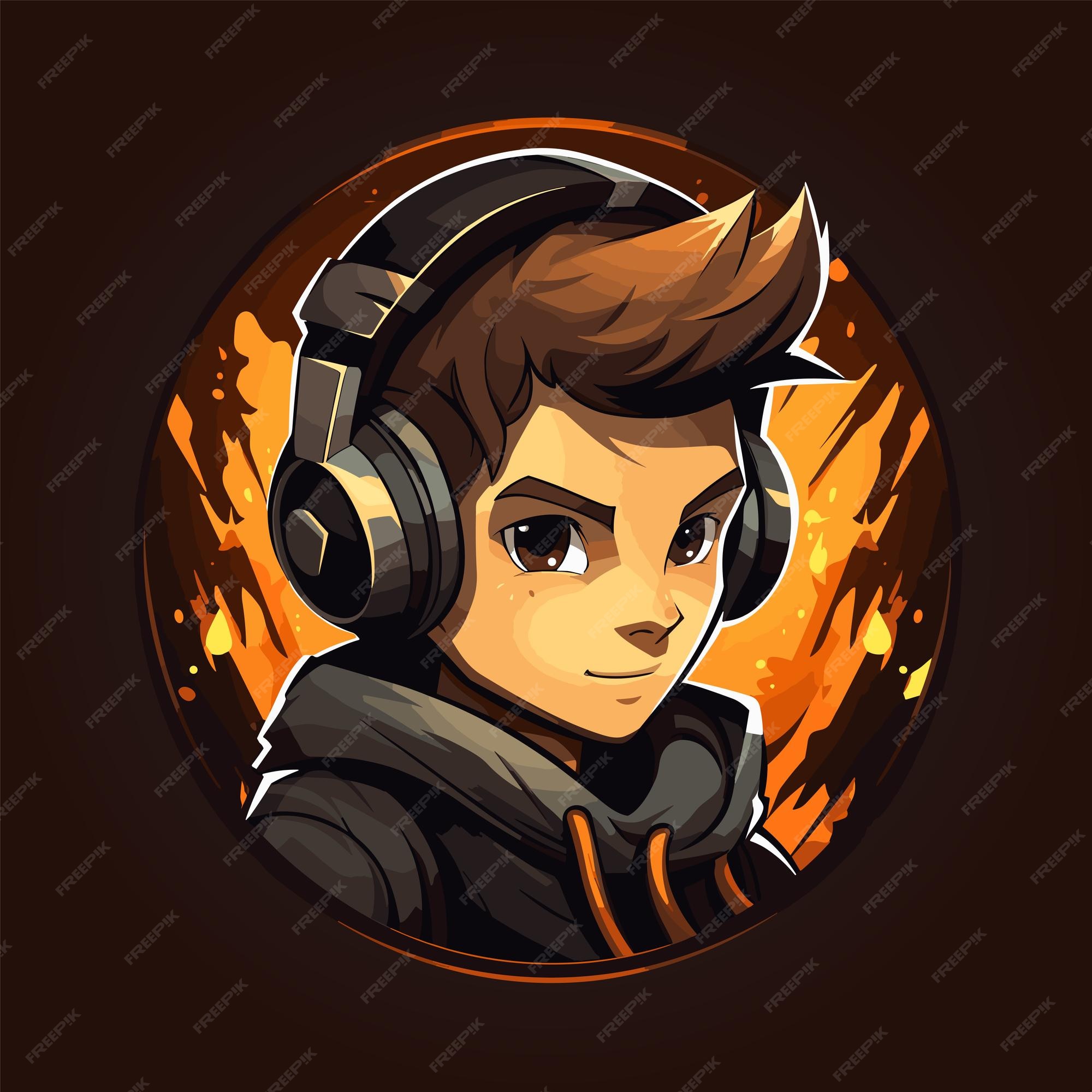 Premium Vector | Cool boy with headphones logo vector
