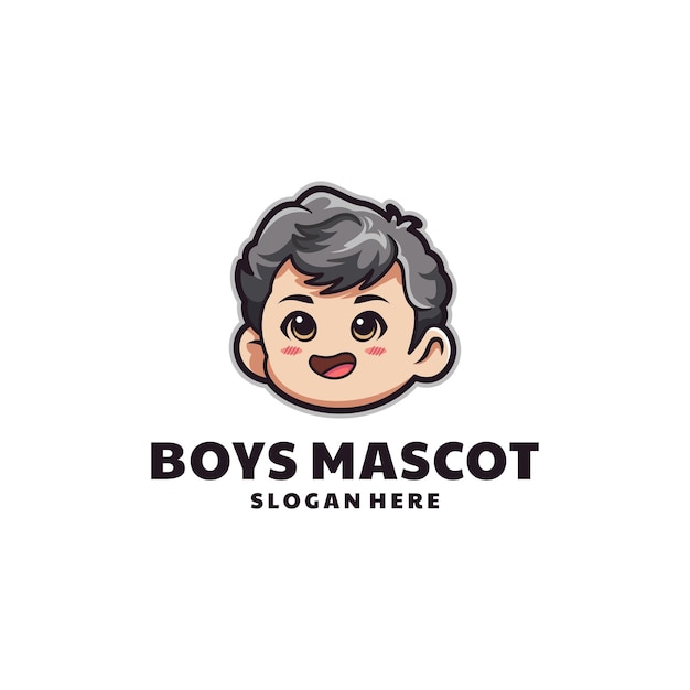 Vector cool boys logo design vector