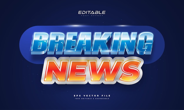 Cool Breaking News Text Style with 3D Effect Editable News Text Style Effect