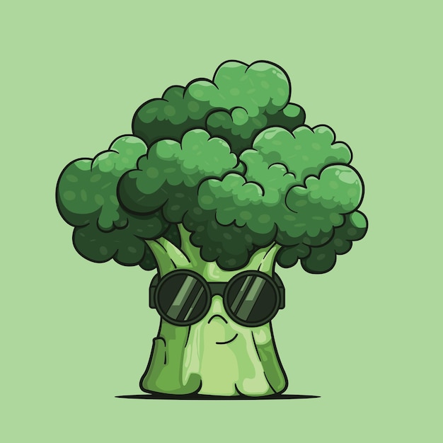 Vector cool broccoli