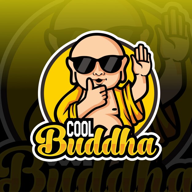 Cool buddha mascot esport logo design