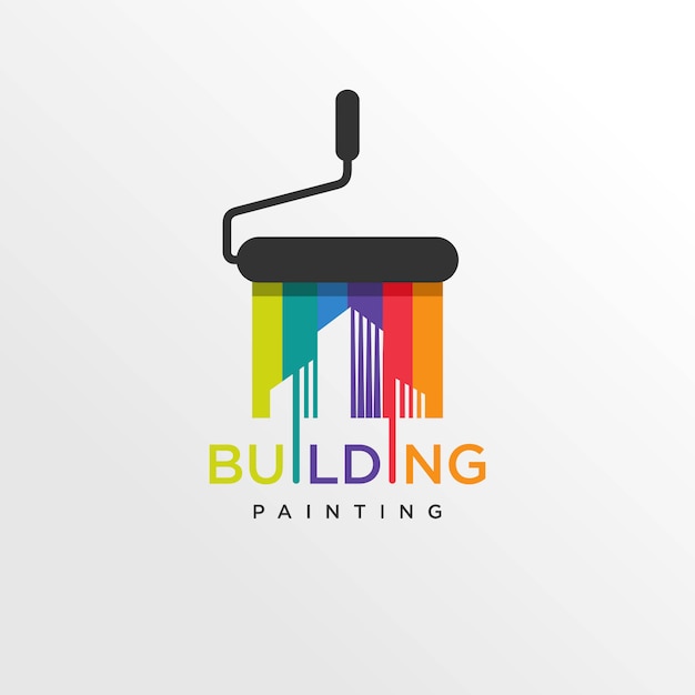 Vettore raffreddare edificio vernice stile logo, moderno, vernice, pittura, costruzione, società, affari,
