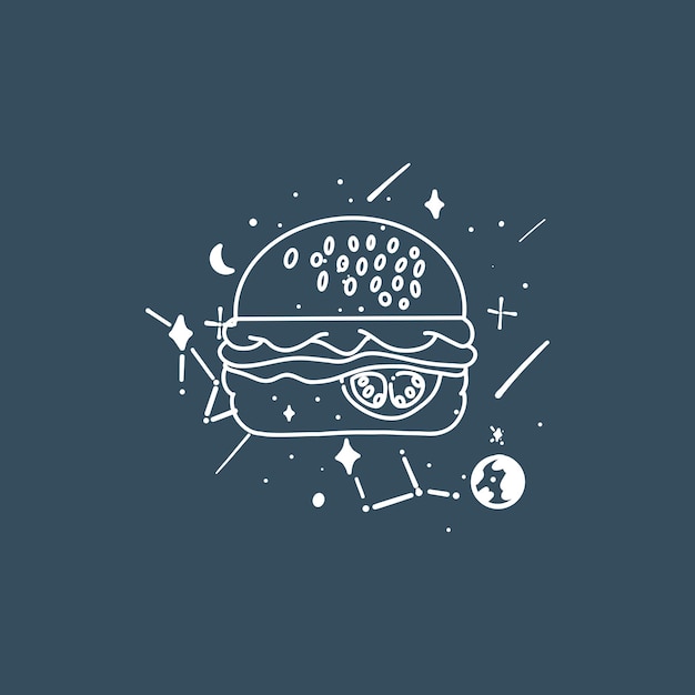 Vector cool burger food illustration vector