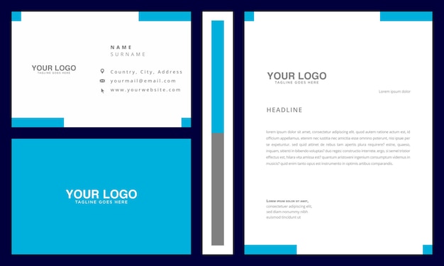 Vector cool business card and letterhead