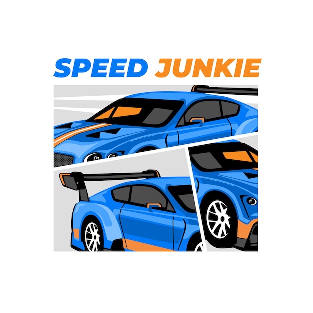 Cool car vector with comic style