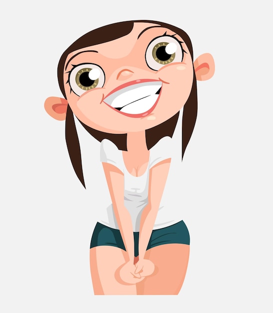 Cool cartoon cute girl