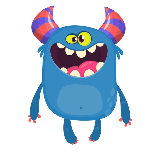 Cool cartoon roze monster met grote bril Halloween illustratie